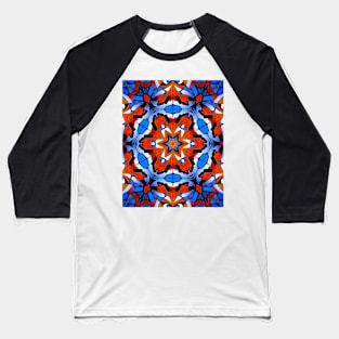 Hexagon Blue Red-Orange Mosaic Symbol Baseball T-Shirt